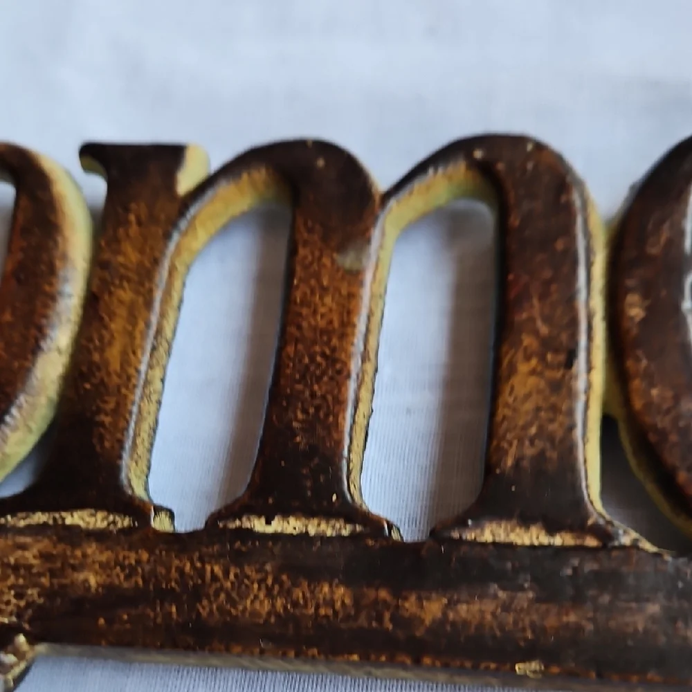 Vintage Cast Iron Metal Bronze Look 'Home'Wall Hook 12 X 7